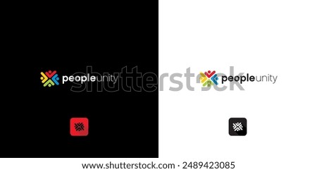 human community logo template. people work. symbol for teamwork, social group, community etc