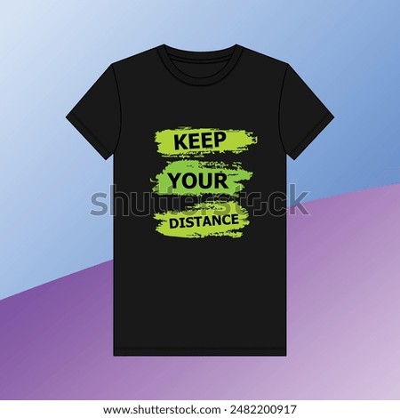 Similar – Image, Stock Photo Keep your distance, lettering stamped in red on white wall.