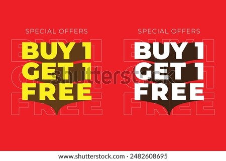 buy one get one free. Online shop discount sale background for buy 1 get 1, Special Discount marketing poster design for web and Social.