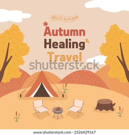 Autumn fall healing travel illustration