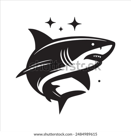 Shark Silhouette Logo Vector, Illustration 