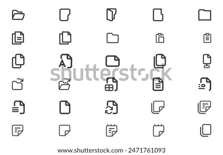  File icon set. Document line icon set. Folder icon vector set. icons vector illustration.