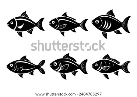 Fish Icon on White BackgroundFish Icon on Vector Illustration
