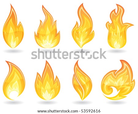 Set of a fire icons, illustration