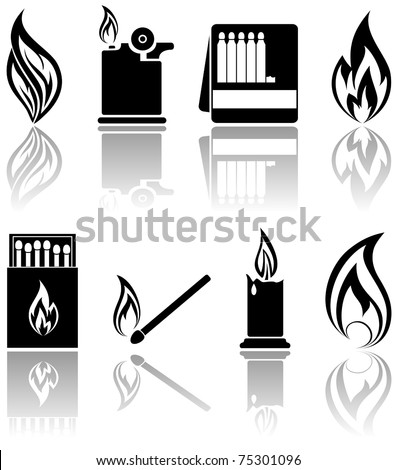 Set of a fire icons, illustration