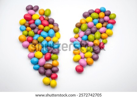 Similar – Image, Stock Photo heart from Smarties Day