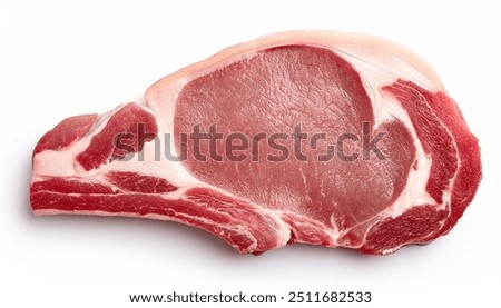 Similar – Foto Bild Rohes Schweinesteak auf einem Teller, Ansicht von oben. Steak isoliert auf blauem Hintergrund