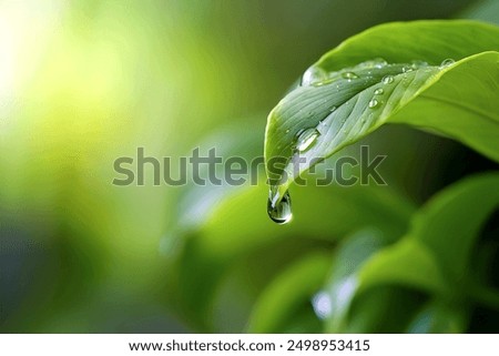 Similar – Foto Bild Wassertropfen auf grünen Blättern