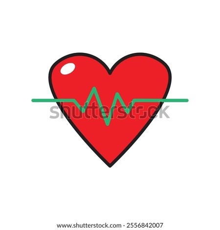 Heartbeat icon, vector illustration, filled style, best used for web