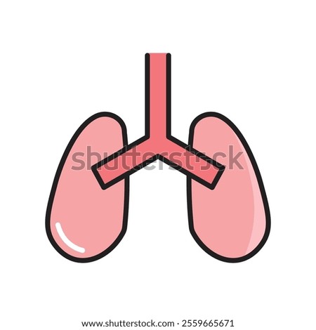 Lungs icon, vector illustration, filled style, best used for web