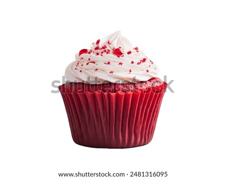 Similar – Image, Stock Photo Cupcake decorated with white various colors flower icing isolated on white background. Shoot from top. Floral bouquet. Wedding cupcakes. Mothers Day,Birthday, Valentine Holiday