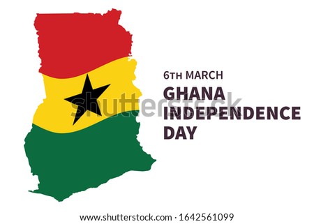 vector illustration ghana indepencence day with ghana flag colo and ghana geography maps.