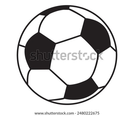 Soccer ball or football flat icon for sports apps and websites. Vector illustration.