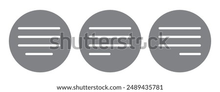 Centre, left, right alignment icons set. Vector Illustration.