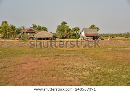 A village in a rural area of Cambodia.