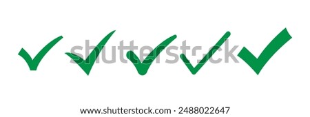 Green check mark icon. Check mark vector icon. Checkmark Illustration. Vector symbols set ,green checkmark isolated on white background. Correct vote choose isolated symbol.