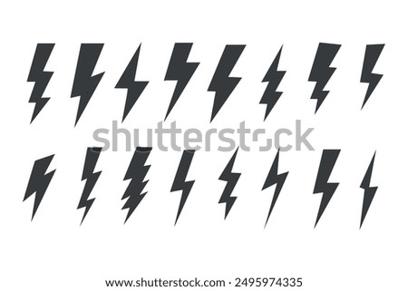 Lightning icon set illustration. electric sign and symbol. power icon. energy sign.