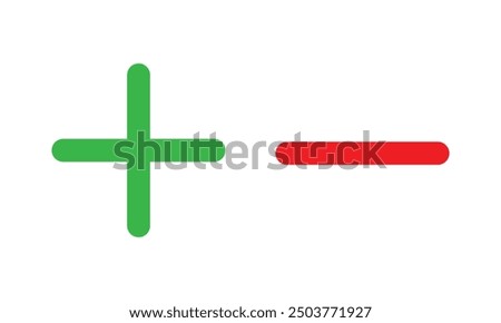 Plus and minus icon green  red vector Design Symbol Illustration.