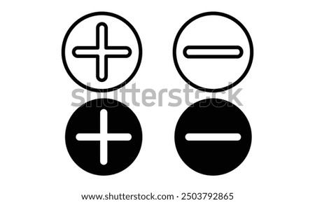 Plus Minus Icon Vector Design Symbol Illustration.