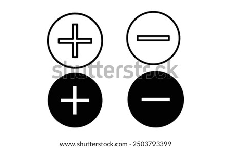 Plus and minuse icon,vector illustration. Flat design style. vector plus and minuse icon illustration isolated on White background, plus and minuse icon Eps10.