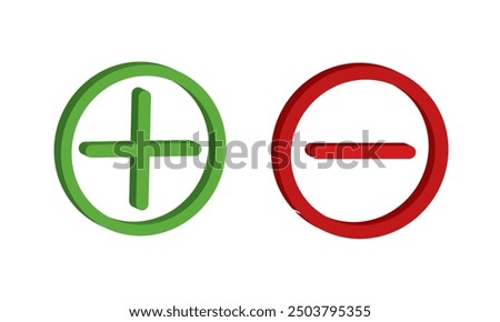 3D Plus minus icon logos on white background. Icon or logo of 3d plus  minus vector illustration.