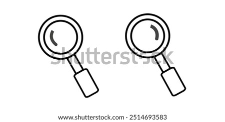 Magnifying glass icon, magnifier or loupe sign. Search icon.