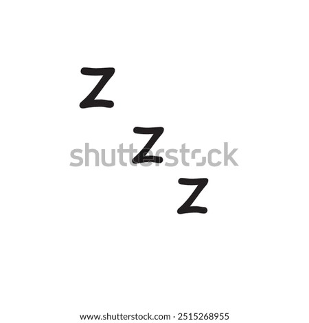 Zzz bed sleep snore icons, snooze nap Z sound . Sleepy yawn or insomnia sleeper alarm clock, Zzz line icons of goodnight deep sleep, bored or tired.