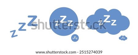 Zzz Sleep rest icon design. Sleep rest symbol design. Sleep icon comic bubble zzz. Vector illustration.