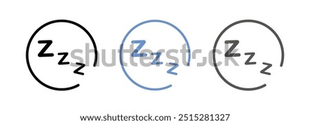 Zzzz black sleeping text inside a speech bubble on a white background, sleeping Zzz, snoring bed time or insomnia logo