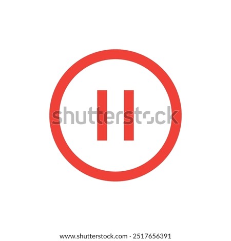 pause button media menu, pause icon vector, in trendy flat style isolated on white background. pause icon image, pause icon illustration.