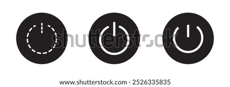 Power button icon vector isolated on white background, logo concept of power button sign on white background, black filled symbol icon