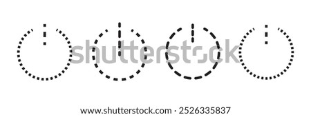 Power button icon vector isolated on white background, logo concept of power button sign on white background, black filled symbol icon