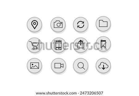 Mobile line icons collection.  UI icon set in a flat design. Vector illustration EPS10