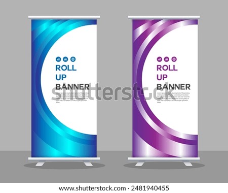 Roll up banner template design,banner layout, advertisement,, vector illustration, x-banner, Info graphics, presentation.