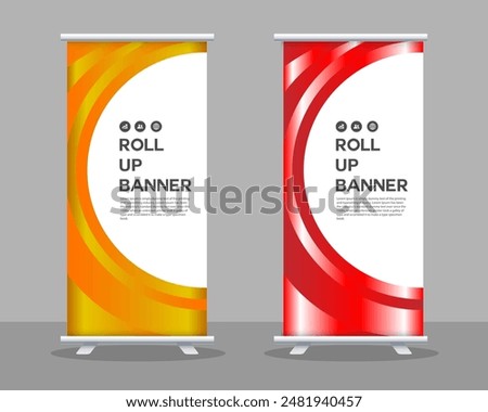 Roll up banner template design,banner layout, advertisement,, vector illustration, x-banner, Info graphics, presentation.