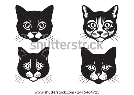 Cat face vector icon black png