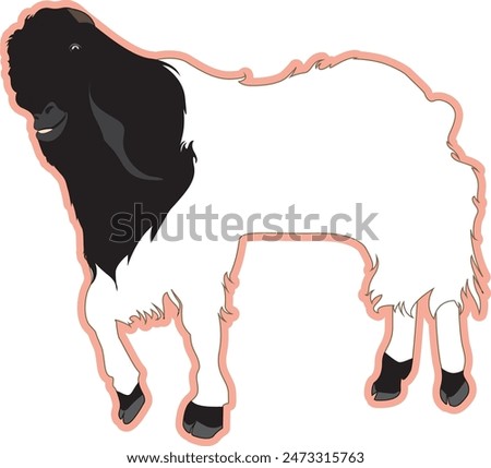 Goat vector icon silhouette. Farm goat animal logo design. Vector