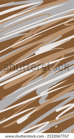 Abstract streaks in shades of brown, tan, and white. Smooth texture with dynamic lines. Ideal for natural, earthy designs. Evokes wood grain or marble