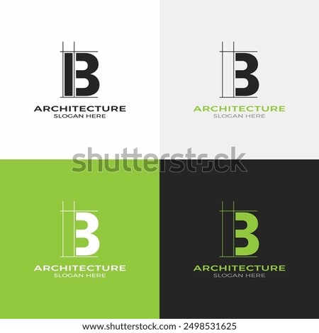 B Architecture letter logo design vector  