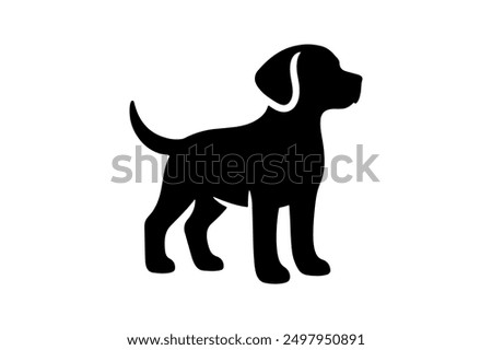 Vector silhouette of dog on white background