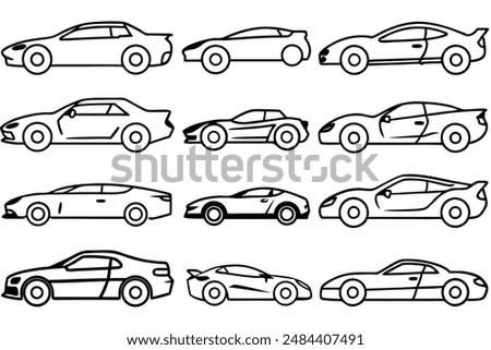 Sports Car Line Art Detailed Hand Drawn Vehicle Illustration Drawing