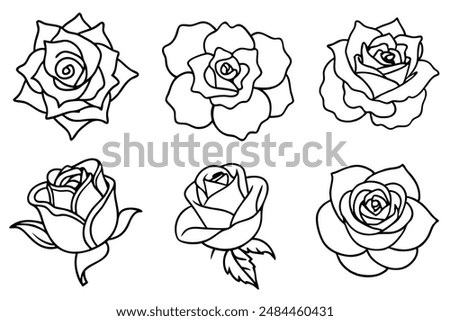 Rose Line Art Beautiful Black and White Rose Illustration