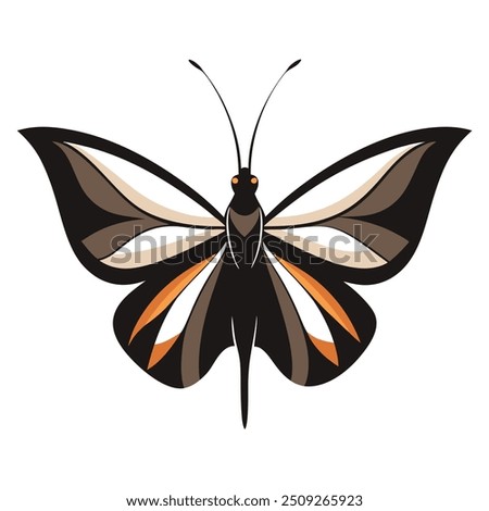 Unique vector art of a flying butterfly bard, combining nature and music in one design.