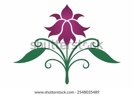 A minimalist stencil design of a bellflower swaying gracefully in the breeze, ideal for use in craft projects, wall art, logo design, nature-themed prints, and digital artwork.