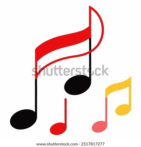 Dynamic Music Notes Wave Melody Vector Illustration.