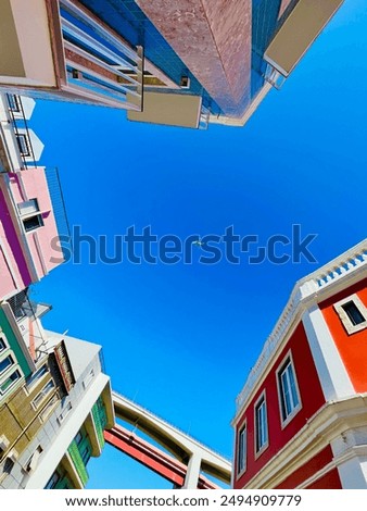 Similar – Image, Stock Photo (Old) pink facade with a single window and closed shutter