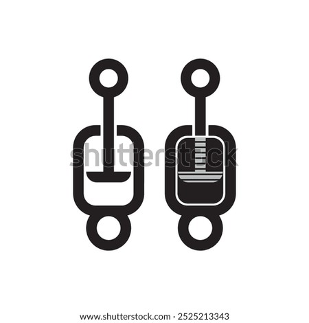 Hydraulic cylinder  icon design in black and white