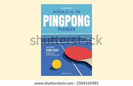 Flat Ping Pong Event Poster Design