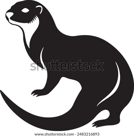  silhouette otter vector,otter icon otter logo otter isolated pattern art otter symbol illustration separated background for texture watercolor.with white background.