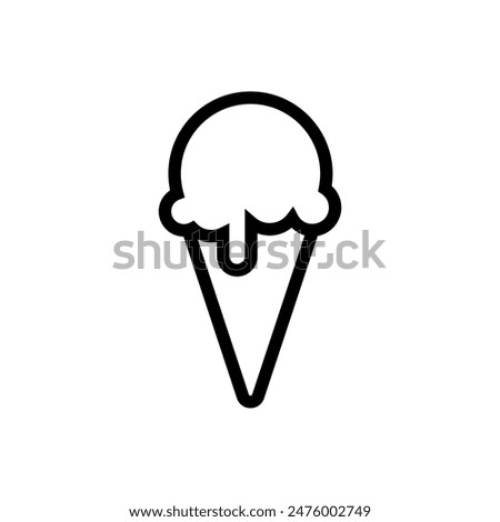 Ice cream line icon vector design template and illustration with editable stroke